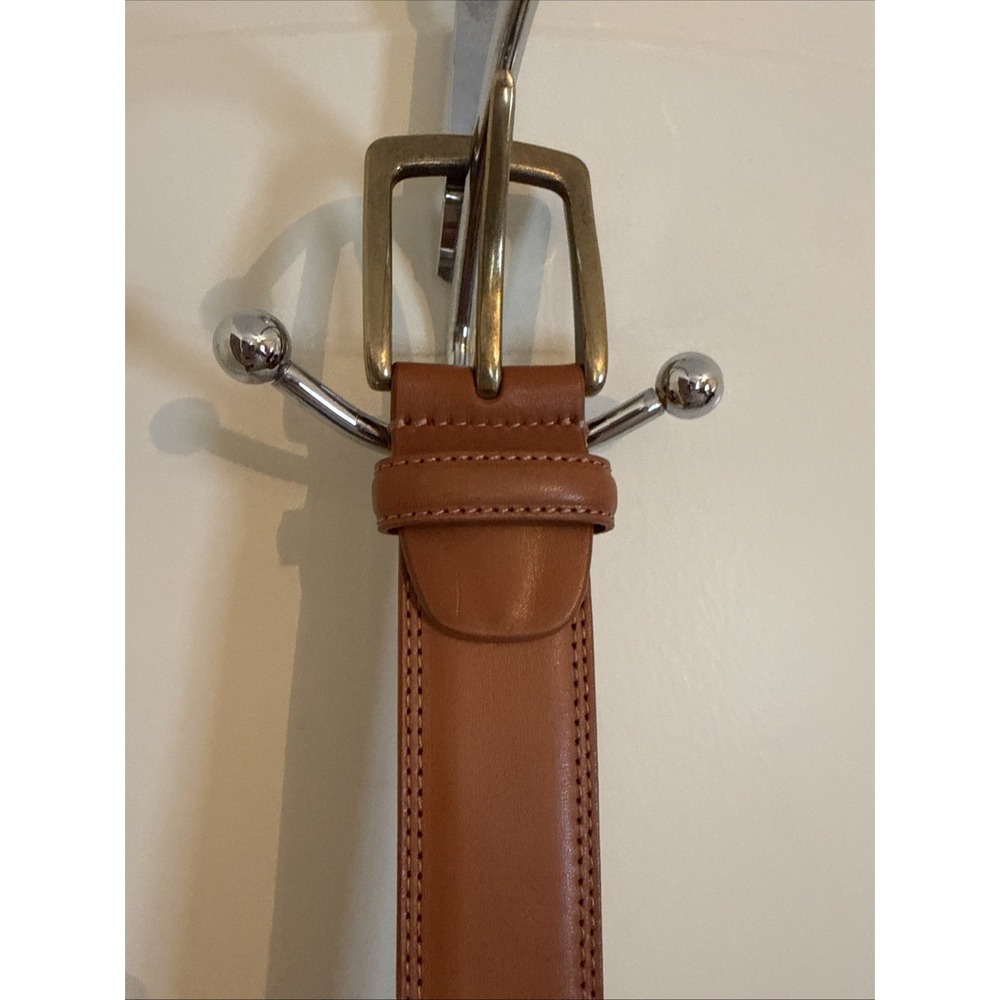Bosca Brown Genuine Italian Leather Belt Size 44 Full Grain Hand Stained New - Picture 2 of 12